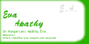eva apathy business card