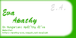 eva apathy business card